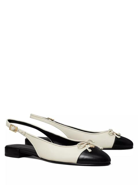 TORY BURCH Women's Cap Toe Slingback Ballet Flats