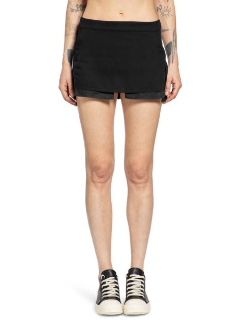 Rick Owens Temple Fog Cutoff Mini Skirt In Wool