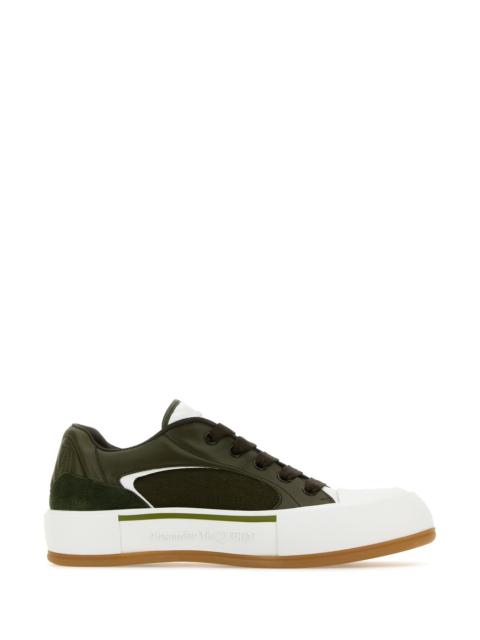 Alexander McQueen Olive green Plimsoll sneakers