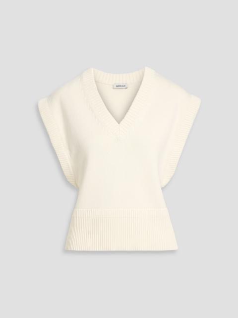SIMKHAI Erin cotton and cashmere-blend vest