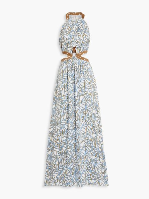DIANE VON FURSTENBERG Elizabeth cutout printed twill maxi dress