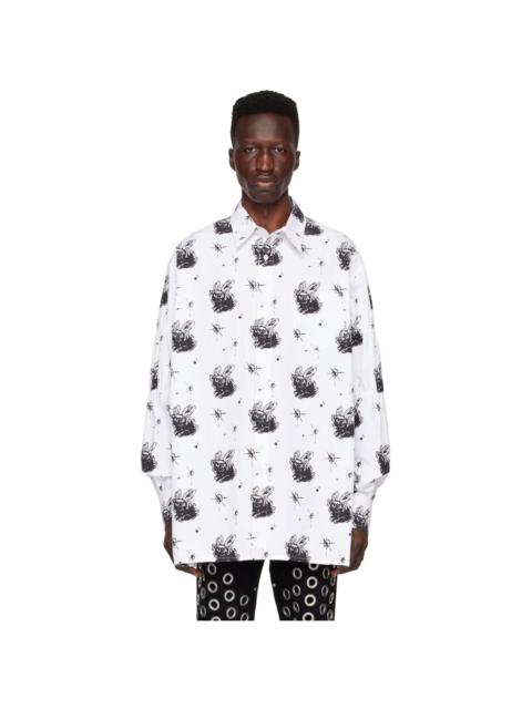 We11done White Rubber Band Shirt