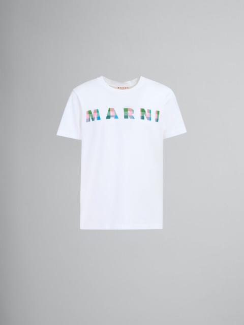Marni gingham logo-print cotton t-shirt