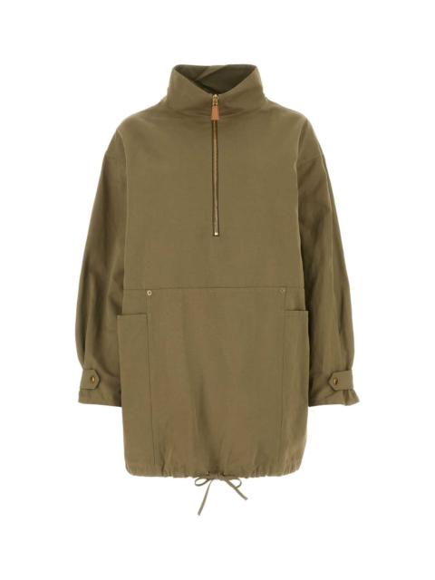 Prada Prada Women Army Green Cotton Blend Dress