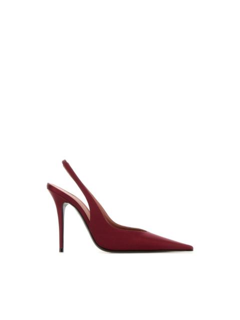 AMI Paris AMINA MUADDI Anok Red Satin 105mm Heel Pumps New & Authentic