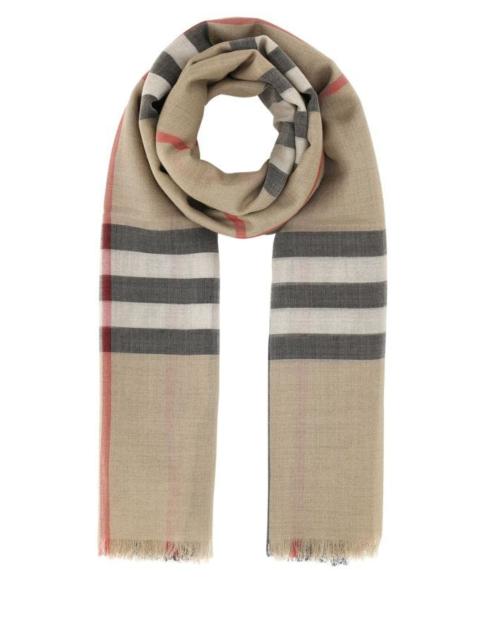 BURBERRY Embroidered Wool Blend Scarf