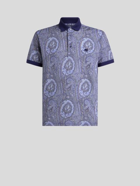 Etro COTTON PIQUE POLO SHIRT WITH ARNICA MOTIF