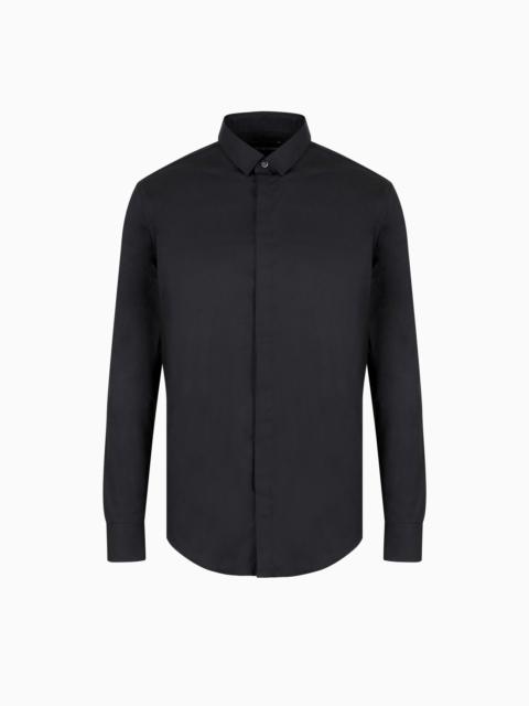 EMPORIO ARMANI Lightweight comfortable satin slim-fit shirt