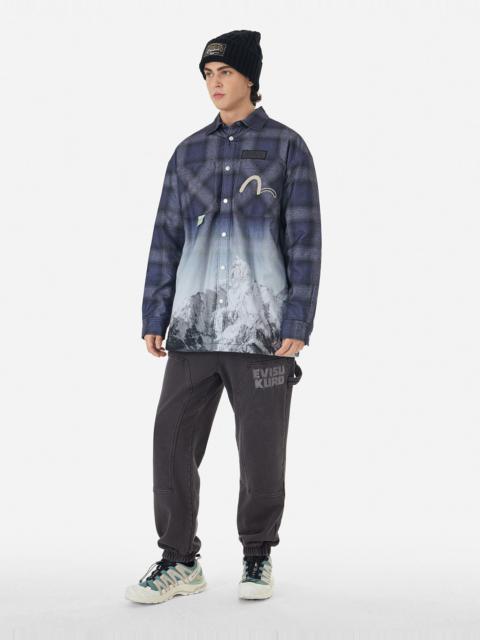 EVISU Pigment Dyed Logo and Kamon Embroidery Relax Fit Sweatpants