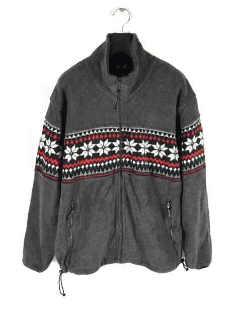 Other Designers Brand - ANCESTRESS NORTH SEA ETHNIC STRIPE DESIGN FLEECE JACKET