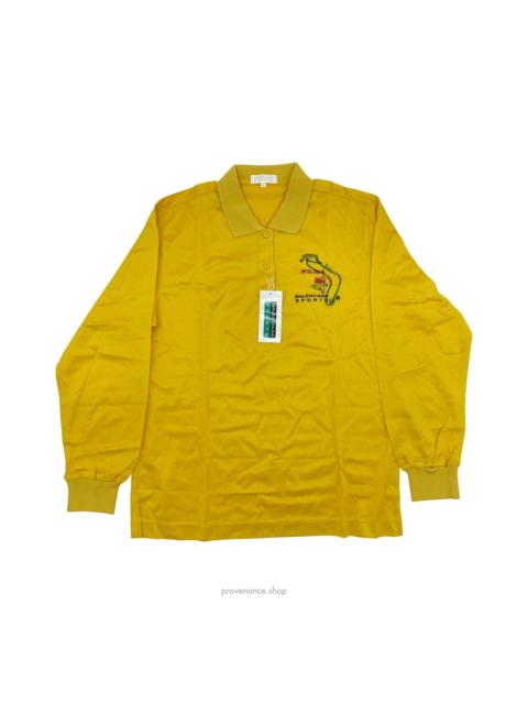 BALENCIAGA BALENCIAGA Embroidered Long Sleeve Polo Shirt - Yellow