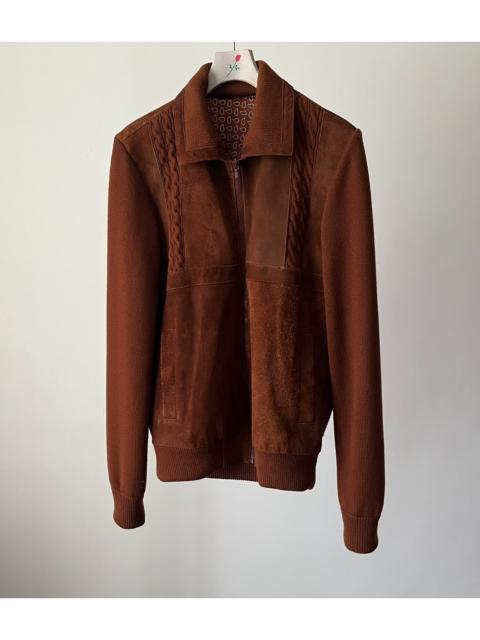 NUMBER (N)INE Number (n)ine 03AW Leather Suede Wool Knit Jacket