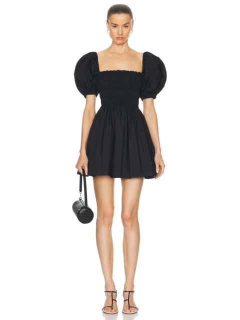 MATTEAU Shirred Peasant Mini Dress