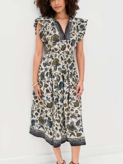 ULLA JOHNSON Kairi Flutter Sleeve Midi Dress