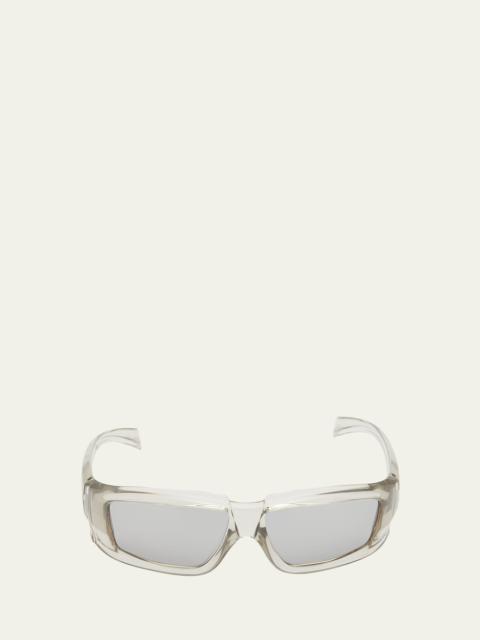 Rick Owens Men's Rick Clear Frame Square Sunglasses