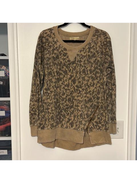 Other Designers Vintage Havana Leopard Animal Print Burnout Sweatshirt