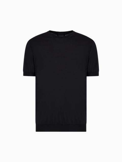 GIORGIO ARMANI Silk and cotton crew-neck jumper