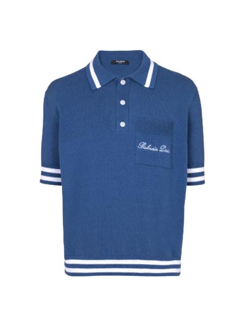 Balmain Balmain Siganture Embroidered Polo Shirt