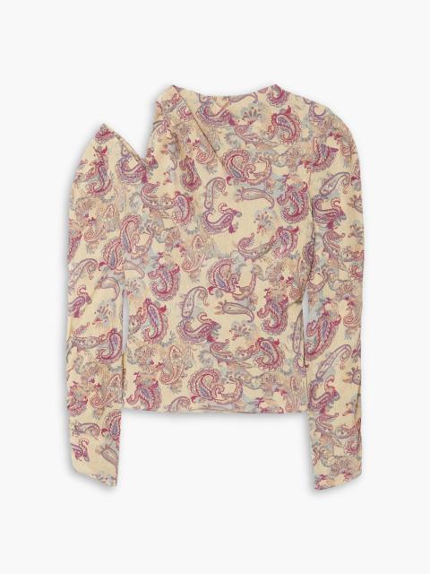 Isabel Marant Torence cutout paisley-print silk-crepe blouse