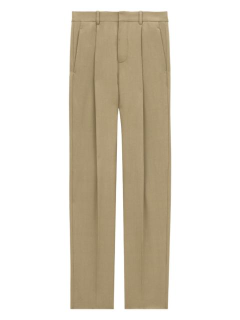 SAINT LAURENT Saint Laurent Men Wool Gabardine High-Waisted Carrot Trousers