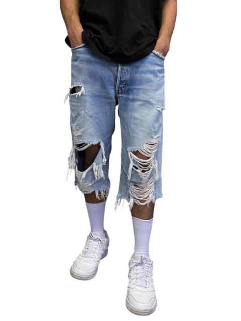 Other Designers Levi's Made & Crafted × Levi's Vintage Clothing - Vtg Levi’s Thrashed Released Hem Custom Three Quarter Shorts