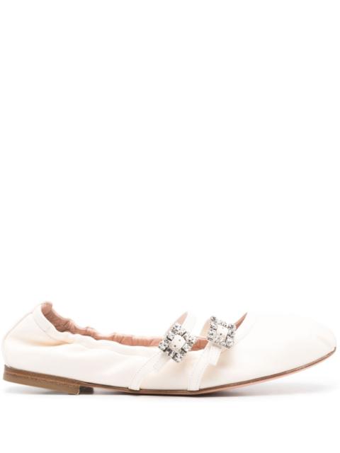 Roger Vivier Roger Vivier Women Mini Strap Strass Leather Ballet Flats