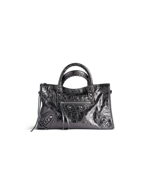BALENCIAGA Women's Le City Small Bag Metallized in Grey