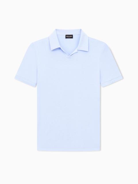 GIORGIO ARMANI ASV STRETCH VISCOSE JERSEY SHORT-SLEEVED POLO SHIRT