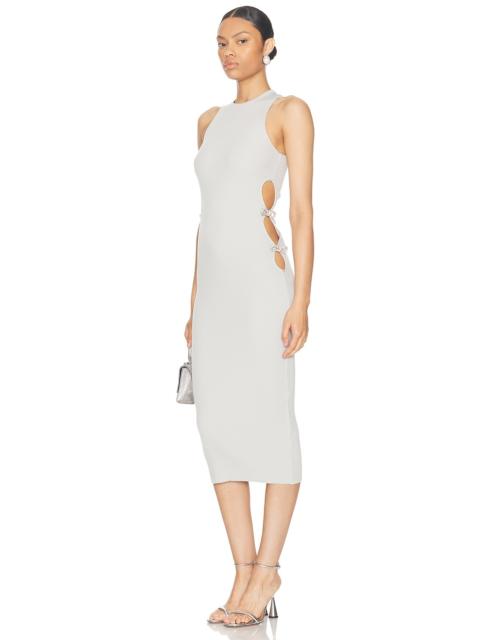 MACH & MACH Knit Cutout Mini Dress with Crystal Bows