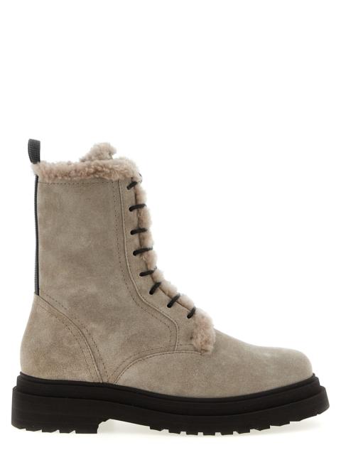 Brunello Cucinelli Brunello Cucinelli Women Suede Combat Boots Monile