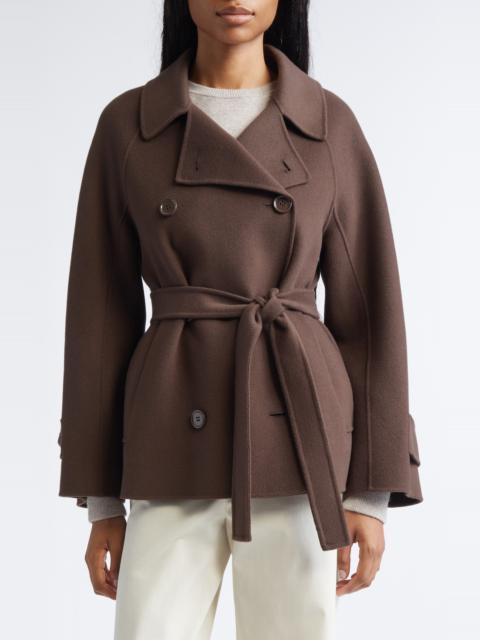 Max Mara Max Mara Louise Short Wool Double Face Coat in Chocolate at Nordstrom