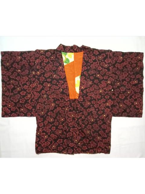Other Designers Very Rare - Kimono Noragi Haori Red Floral Cardigan Happi Jacket