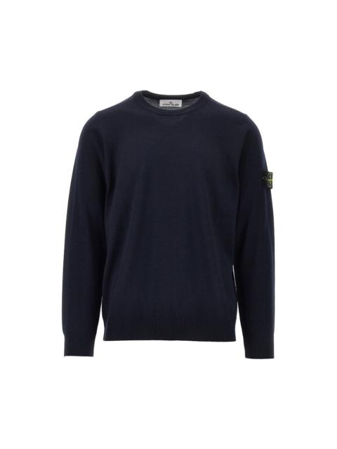 Stone Island Stone Island Virgin Wool Crewneck Sweater Blue