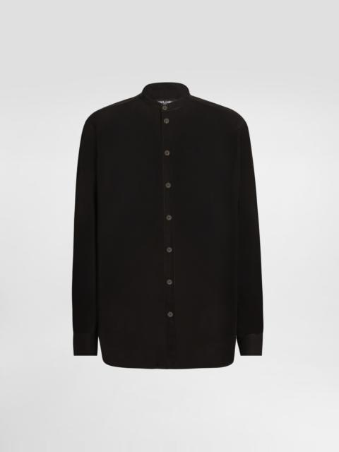 Dolce & Gabbana Cotton canvas mandarin shirt