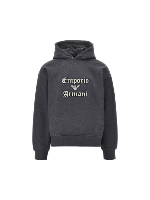 EMPORIO ARMANI Emporio Armani Soft Touch Logo Hoodie Grey