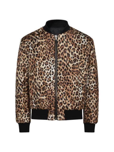 leopard-print bomber jacket