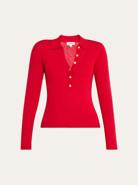 L'AGENCE Sterling Collared Sweater