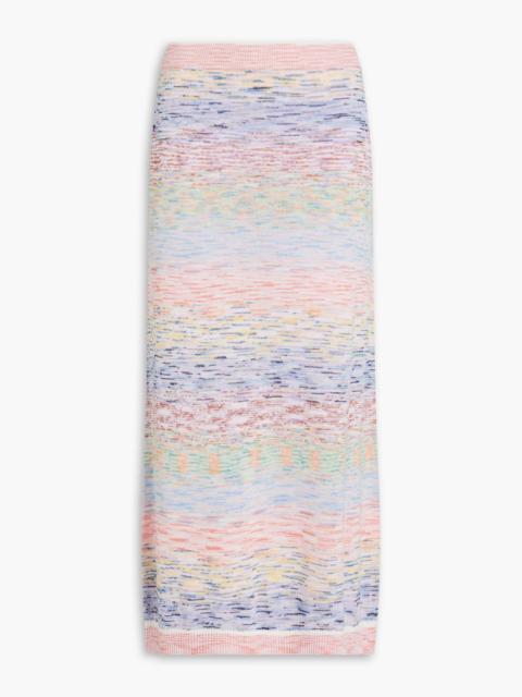 Zimmermann Space-dyed cotton-blend midi skirt