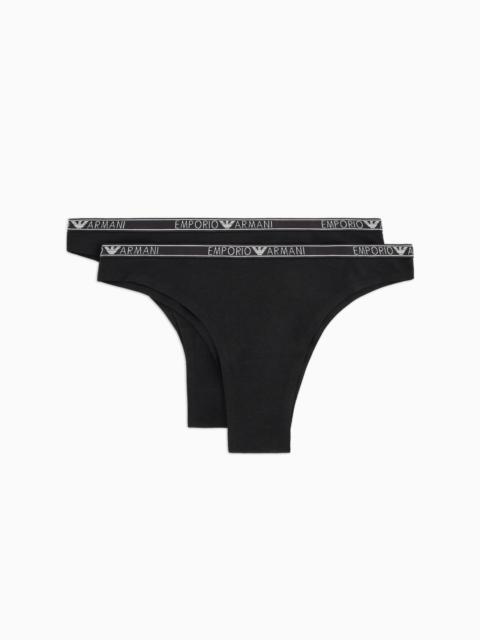 EMPORIO ARMANI Two-pack of ASV Essential organic-cotton logo briefs