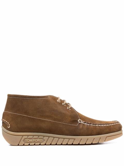 TOM FORD contrasting suede boat shoes