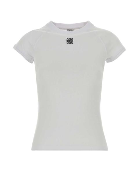 Loewe Loewe Women White Stretch Cotton Blend T-Shirt