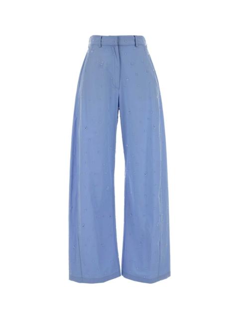 Other Designers Giuseppe Di Morabito Women Powder Light-Blue Poplin Wide-Leg Pant