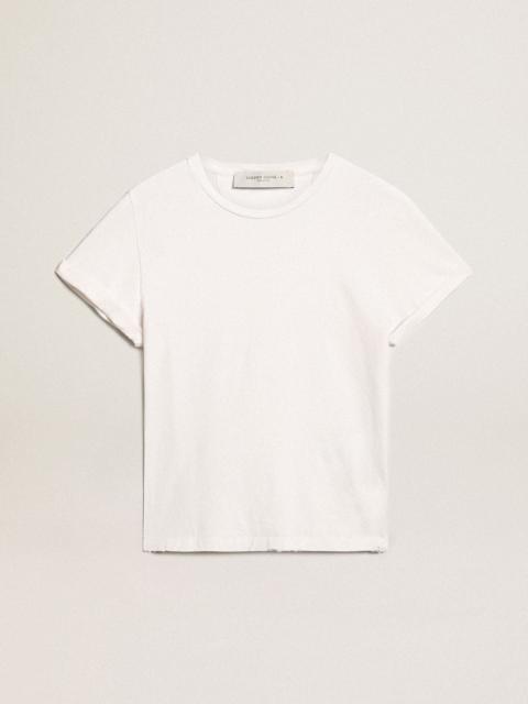 Golden Goose Distressed regular-fit women’s T-shirt in white