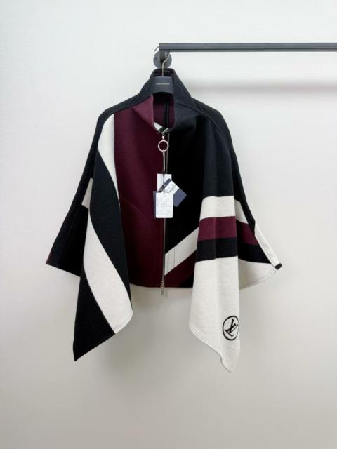 Louis Vuitton Louis Vuitton Color-block wool poncho Cloak