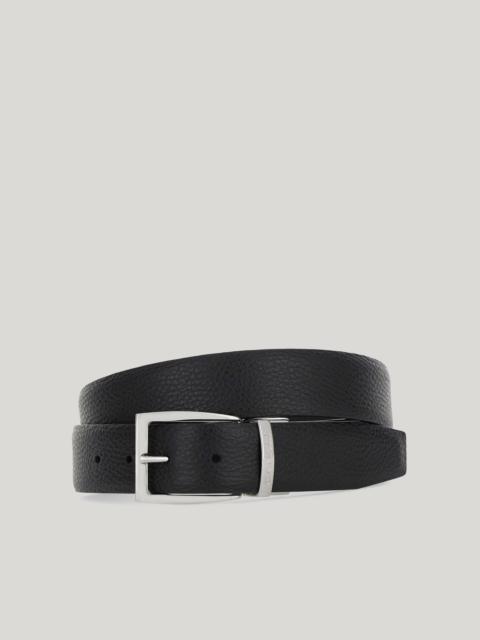 Canali REVERSIBLE BELT IN BLACK GRAINED AND SMOOTH CALFSKIN
