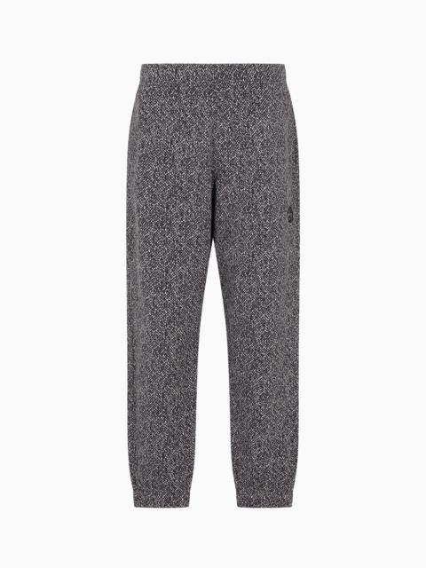 GIORGIO ARMANI DENIM COLLECTION JACQUARD COTTON-JERSEY FLEECE AND CASHMERE TROUSERS