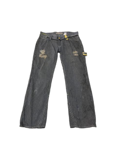 Other Designers Distressed Denim - Blue Moon Blue hickory stripe distressed denim