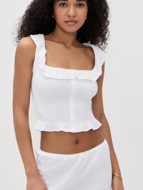 GUIZIO Paloma Smocked Top