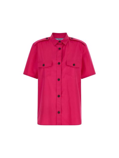 Prada PRADA Fuchsia Pink Poplin T-shirt New & Authentic (Women's s
