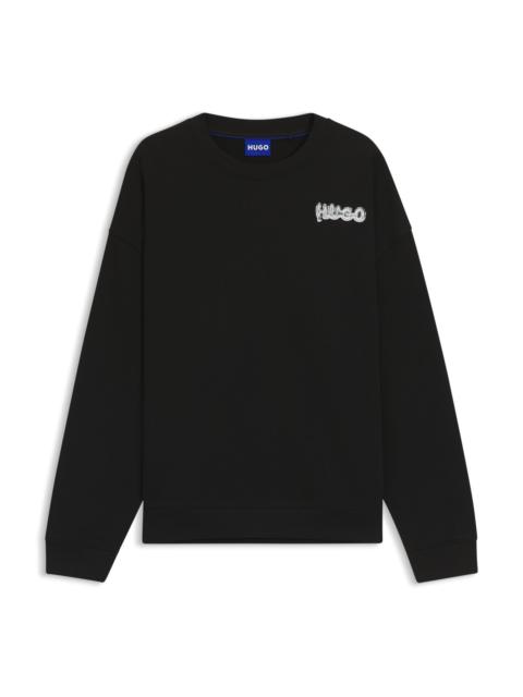 HUGO ALL-GENDER COTTON-TERRY SWEATSHIRT WITH LOGO PRINTS